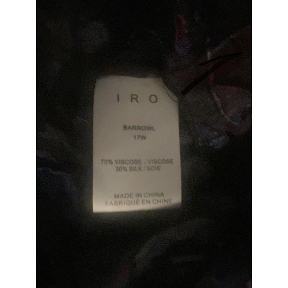 IRO designer avant garde feminine batik one shoulder long sleeve sz 42 - Picture 9 of 10